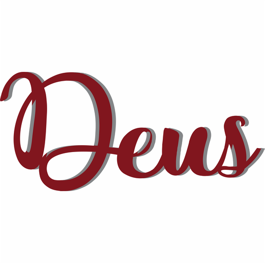 Palavra Decorativa Deus Lettering Para Parede - 6mm