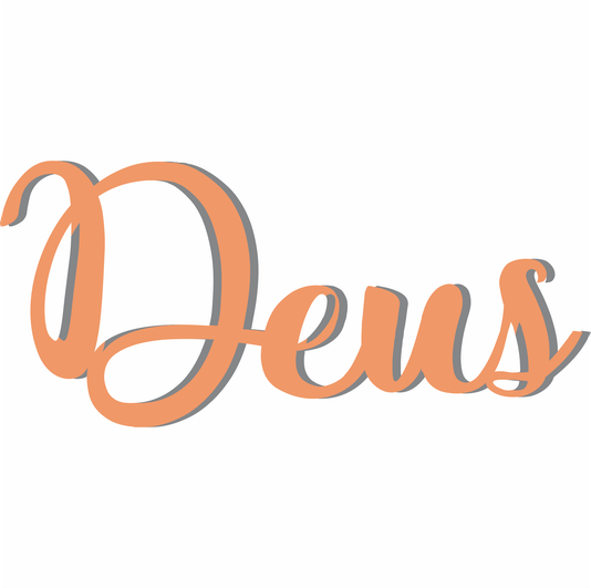 Palavra Decorativa Deus Lettering Para Parede - 6mm