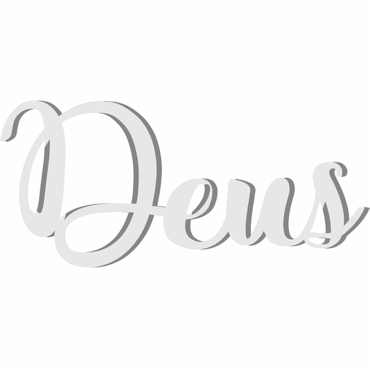 Palavra Decorativa Deus Lettering Para Parede - 6mm