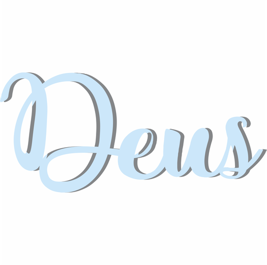 Palavra Decorativa Deus Lettering Para Parede - 6mm