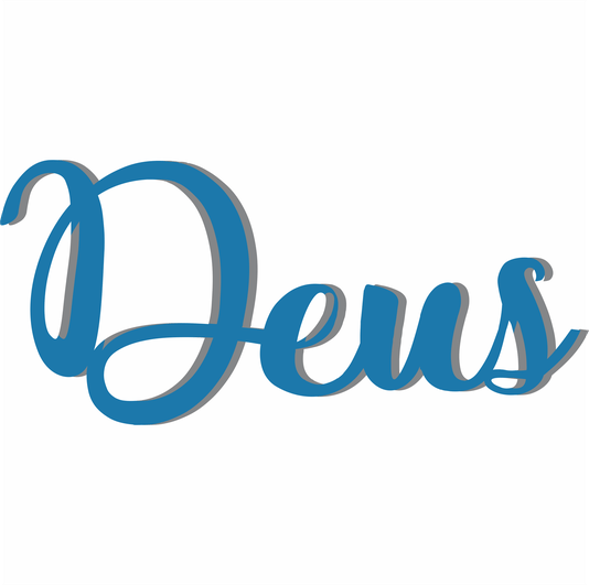 Palavra Decorativa Deus Lettering Para Parede - 6mm