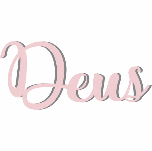 Palavra Decorativa Deus Lettering Para Parede - 6mm