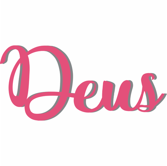 Palavra Decorativa Deus Lettering Para Parede - 6mm