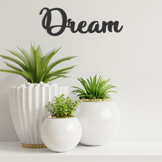 Palavra Decorativa Dream Lettering Para Parede - 6mm