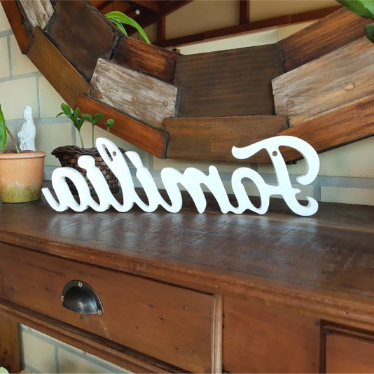 Palavra Decorativa Família 40cm em Mdf 15mm