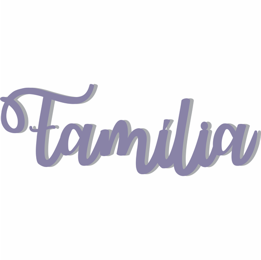Palavra Decorativa Família Lettering Para Parede - 6mm