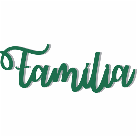 Palavra Decorativa Família Lettering Para Parede - 6mm