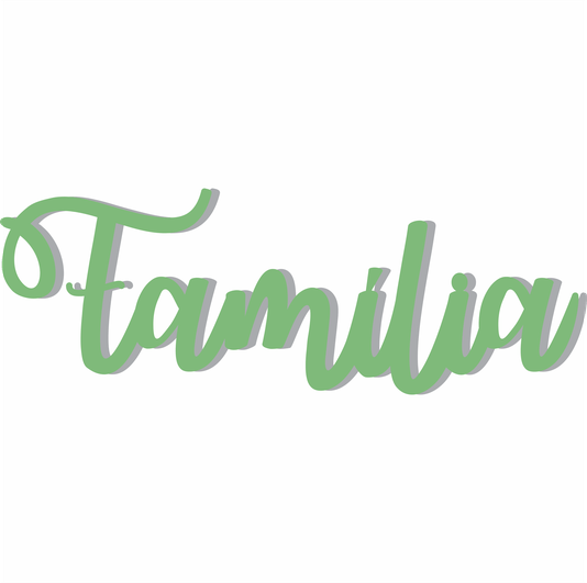 Palavra Decorativa Família Lettering Para Parede - 6mm