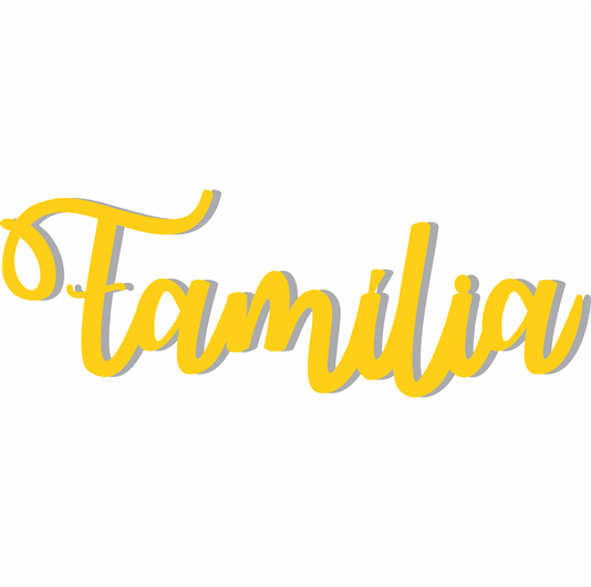 Palavra Decorativa Família Lettering Para Parede - 6mm