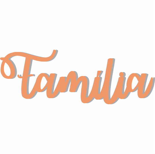 Palavra Decorativa Família Lettering Para Parede - 6mm