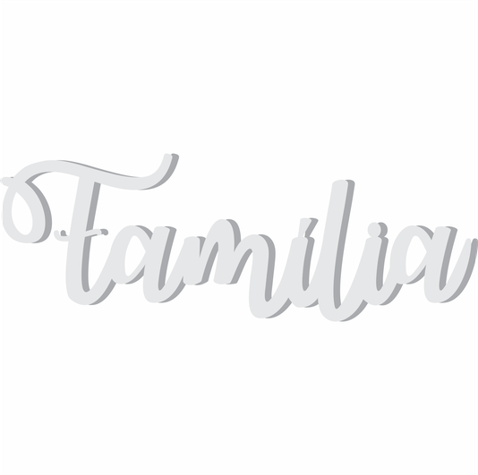 Palavra Decorativa Família Lettering Para Parede - 6mm