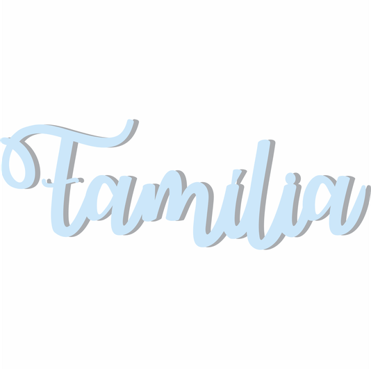 Palavra Decorativa Família Lettering Para Parede - 6mm