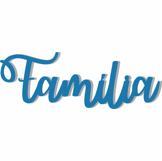 Palavra Decorativa Família Lettering Para Parede - 6mm