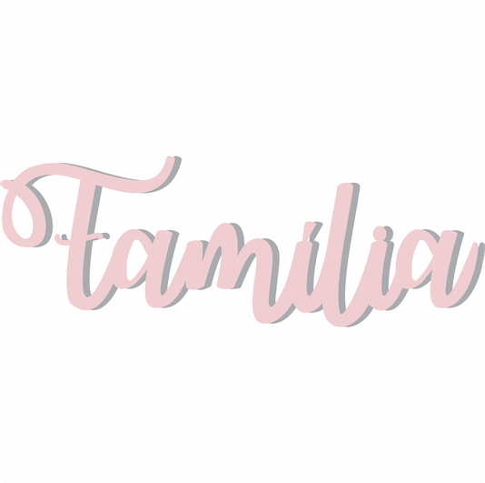 Palavra Decorativa Família Lettering Para Parede - 6mm