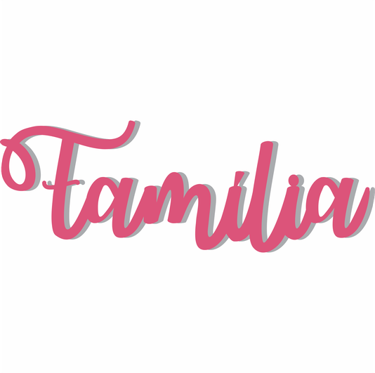 Palavra Decorativa Família Lettering Para Parede - 6mm