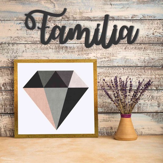 Palavra Decorativa Família Lettering Para Parede - 6mm