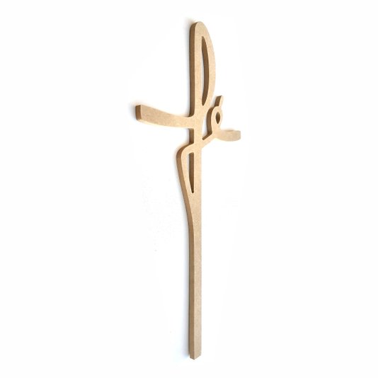 Palavra Decorativa Fé Lettering Para Parede 35cm em Mdf Cru 6mm