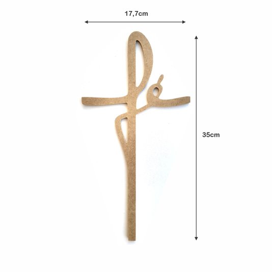 Palavra Decorativa Fé Lettering Para Parede 35cm em Mdf Cru 6mm