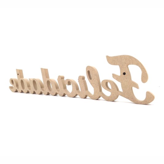 Palavra Decorativa Felicidade 45cm em Mdf Cru 15mm - cnc23