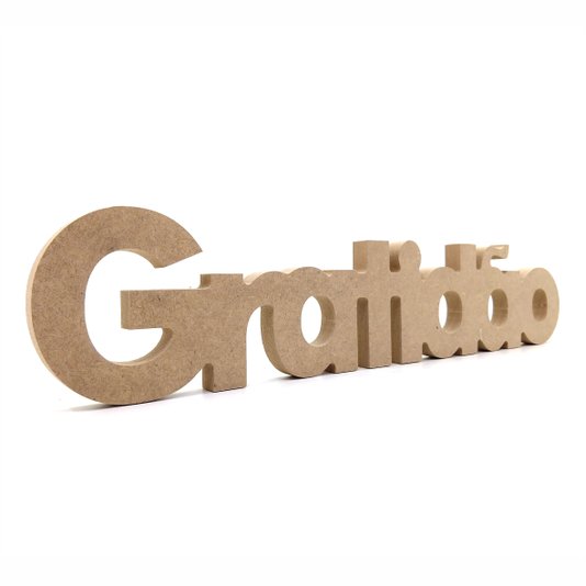 Palavra Decorativa Gratidão 45cm em Mdf Cru 15mm - cnc20