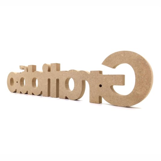 Palavra Decorativa Gratidão 45cm em Mdf Cru 15mm - cnc20
