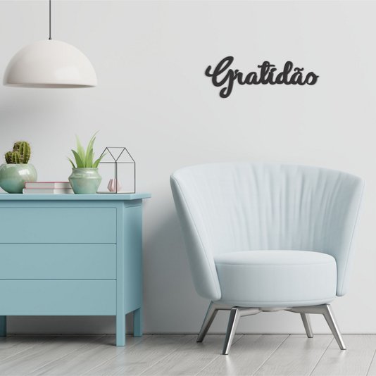 Palavra Decorativa Gratidão Lettering Para Parede - 6mm