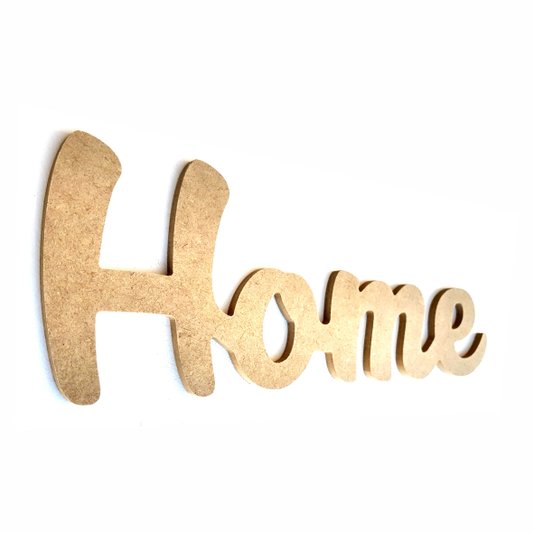 Palavra Decorativa Home Lettering Para Parede 35cm em Mdf Cru 6mm