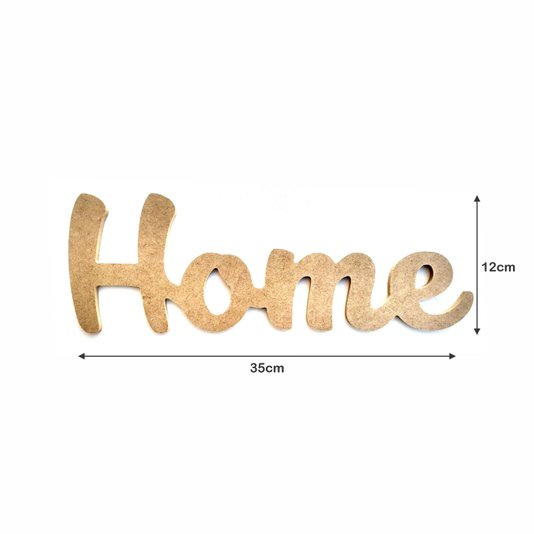 Palavra Decorativa Home Lettering Para Parede 35cm em Mdf Cru 6mm