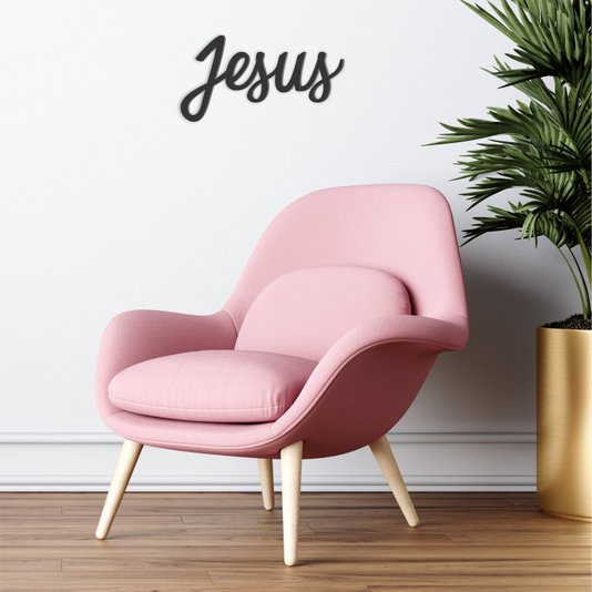 Palavra Decorativa Jesus Lettering Para Parede - 6mm