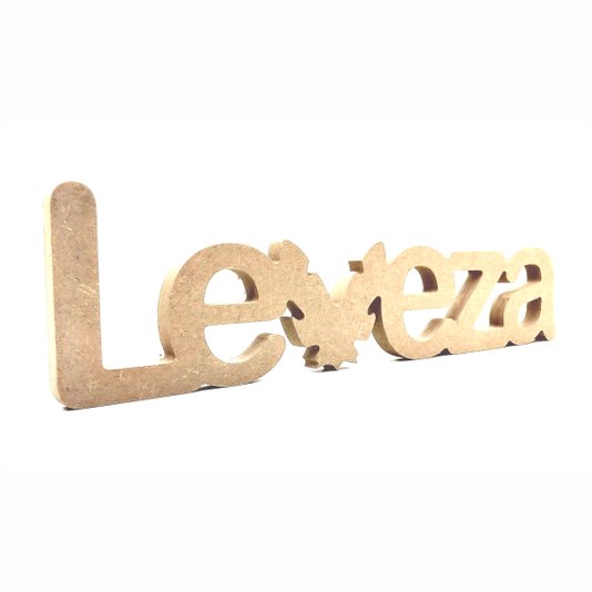Palavra Decorativa Leveza 45cm em Mdf Cru 15mm