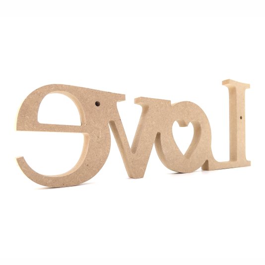 Palavra Decorativa Love 38cm em Mdf Cru 15mm - cnc30