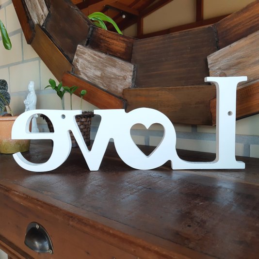 Palavra Decorativa Love 38cm em Mdf 15mm