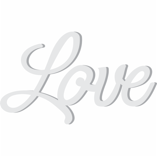 Palavra Decorativa Love Lettering Para Parede - 6mm