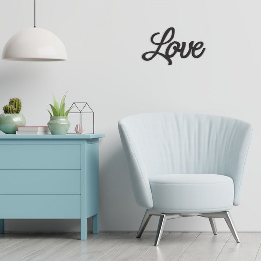 Palavra Decorativa Love Lettering Para Parede - 6mm
