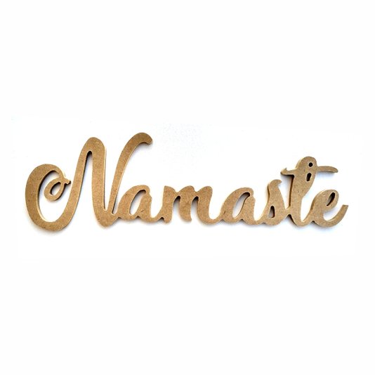 Palavra Decorativa Namaste Lettering Para Parede 35cm em Mdf Cru 6mm