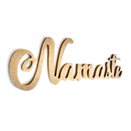Palavra Decorativa Namaste Lettering Para Parede 35cm em Mdf Cru 6mm