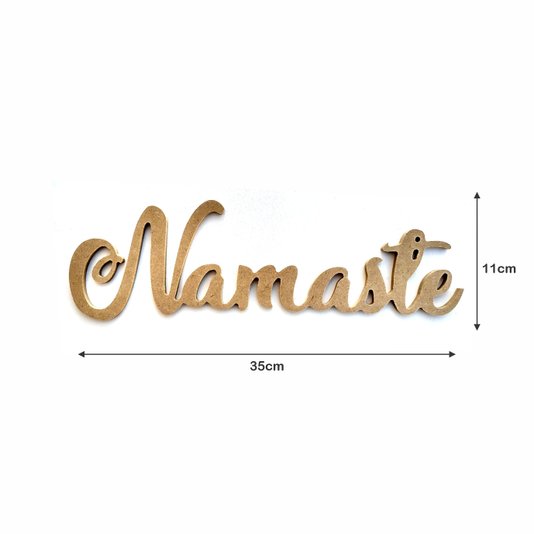 Palavra Decorativa Namaste Lettering Para Parede 35cm em Mdf Cru 6mm
