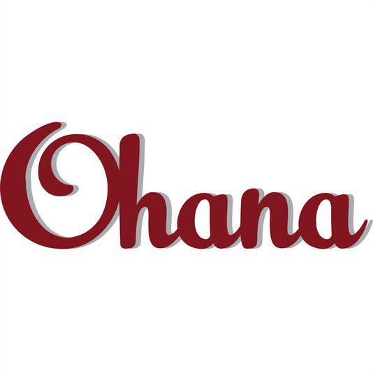 Palavra Decorativa Ohana Lettering Para Parede - 6mm