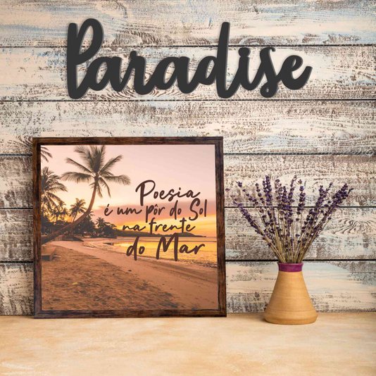 Palavra Decorativa Paradise Lettering Para Parede - 6mm