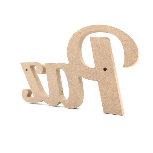 Palavra Decorativa Paz 25cm em Mdf Cru 15mm - cnc24