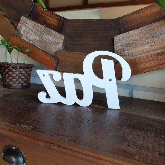 Palavra Decorativa Paz 25cm em Mdf 15mm