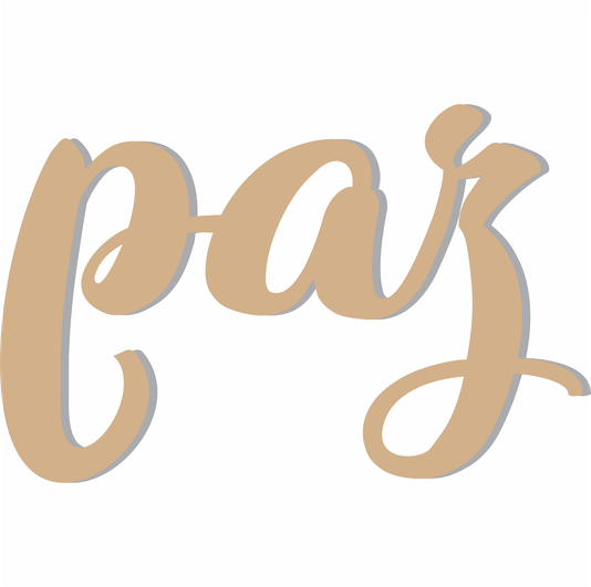 Palavra Decorativa Paz Lettering Para Parede - 6mm