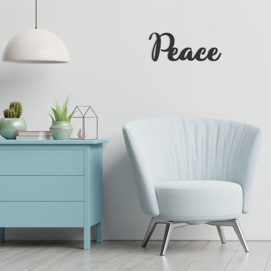 Palavra Decorativa Peace Lettering Para Parede - 6mm