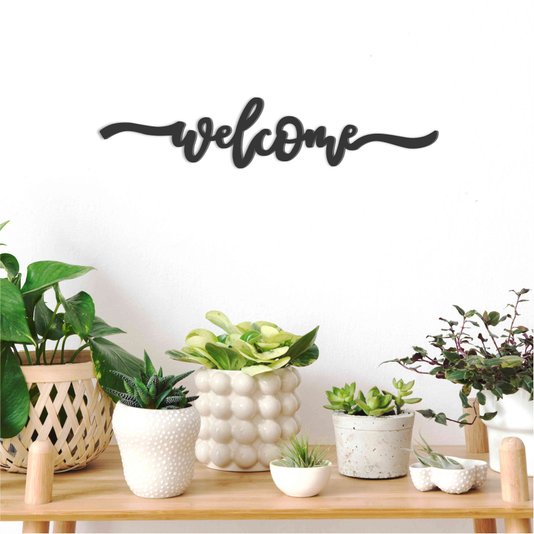 Palavra Decorativa Welcome Lettering Para Parede - 6mm