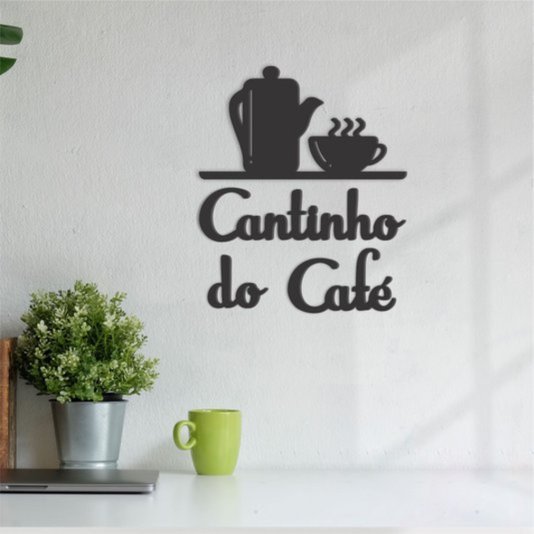 Palavras Decorativas Aplique Cantinho do Café Lettering Para Parede - 3mm