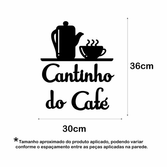 Palavras Decorativas Aplique Cantinho do Café Lettering Para Parede - 3mm