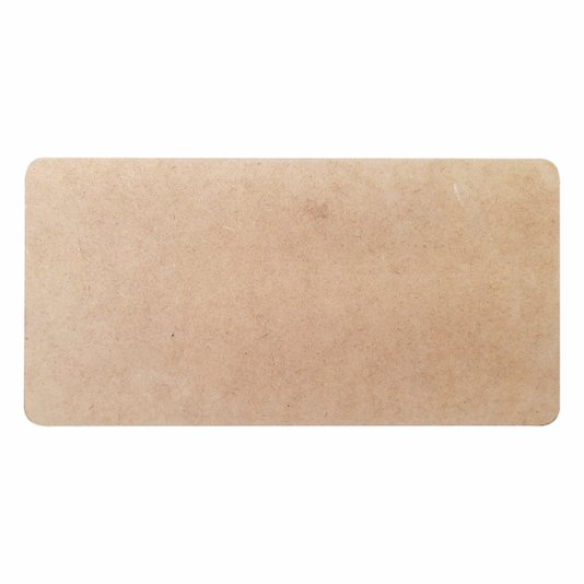 Chapa de MDF 3mm com Cantos Arredondados em Formato de Placa de Carro - Com Lateral Preta