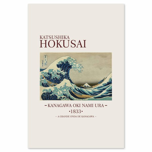 Placa Decorativa A Grande Onda de Kanagawa de Katsushika Hokusai