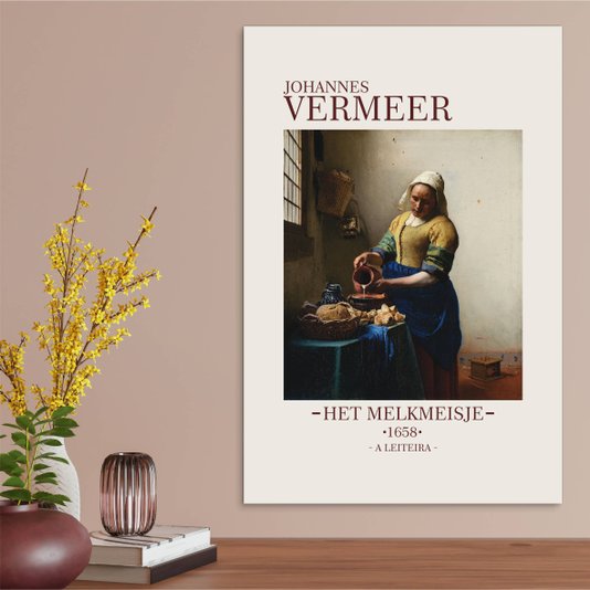 Placa Decorativa A Leiteira de Johannes Vermeer