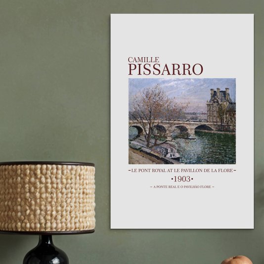 Placa Decorativa A Ponte Real e o Pavilhão Flore de Camille Pissarro